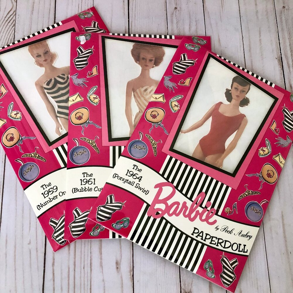 LOT of (3) Mint Uncut 1994 Peck Aubry 1959*1961*1964 Barbie Paper Dolls